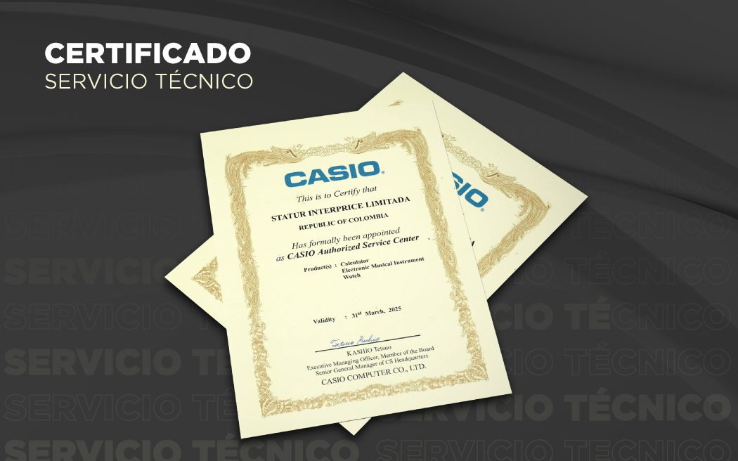 Tiendas Casio TITEC está certificado por la casa matriz de Casio Japón.