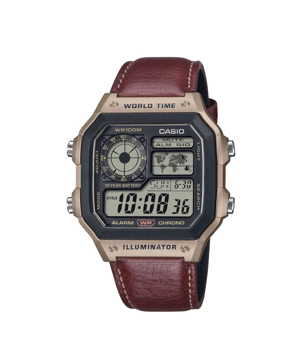RELOJ PARA HOMBRE CASIO AE-1200WHL-5AVDF -CAFÉ - Tiendas Casio TITEC