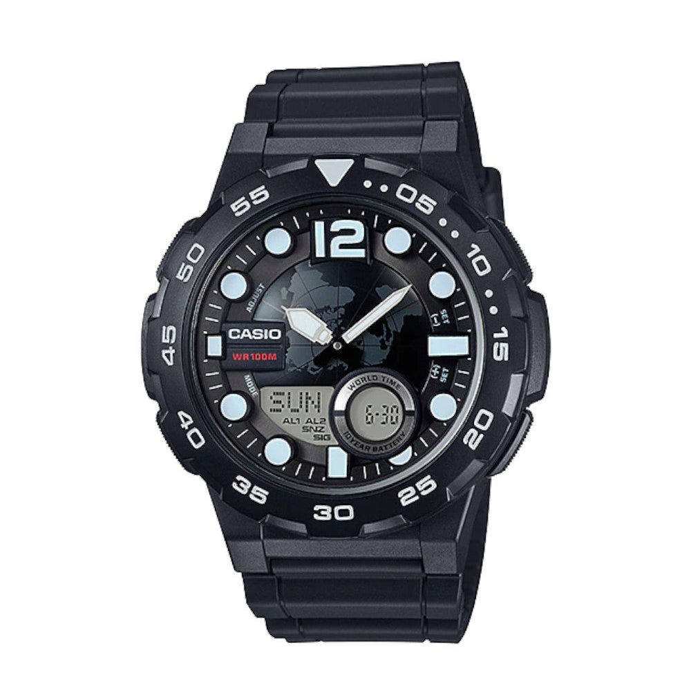 RELOJ PARA HOMBRE CASIO AEQ-100W-1AVDF -NEGRO - Tiendas Casio TITEC