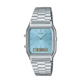 RELOJ CASIO VINTAGE AQ-230A-2A1MQYDF -PLATEADO