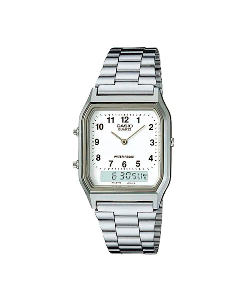 RELOJ CASIO VINTAGE AQ-230A-7BMQ -PLATEADO - Tiendas Casio TITEC