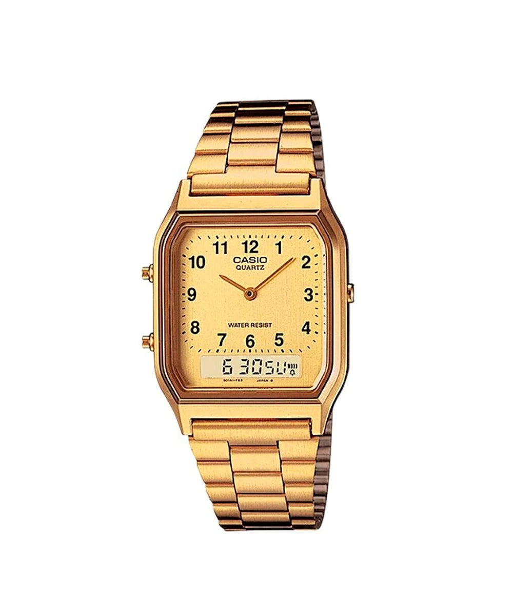RELOJ CASIO VINTAGE AQ-230GA-9BMQ -DORADO - Tiendas Casio TITEC