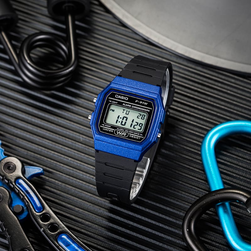 RELOJ CASIO F-91WM-2ADF -AZUL - Tiendas Casio TITEC