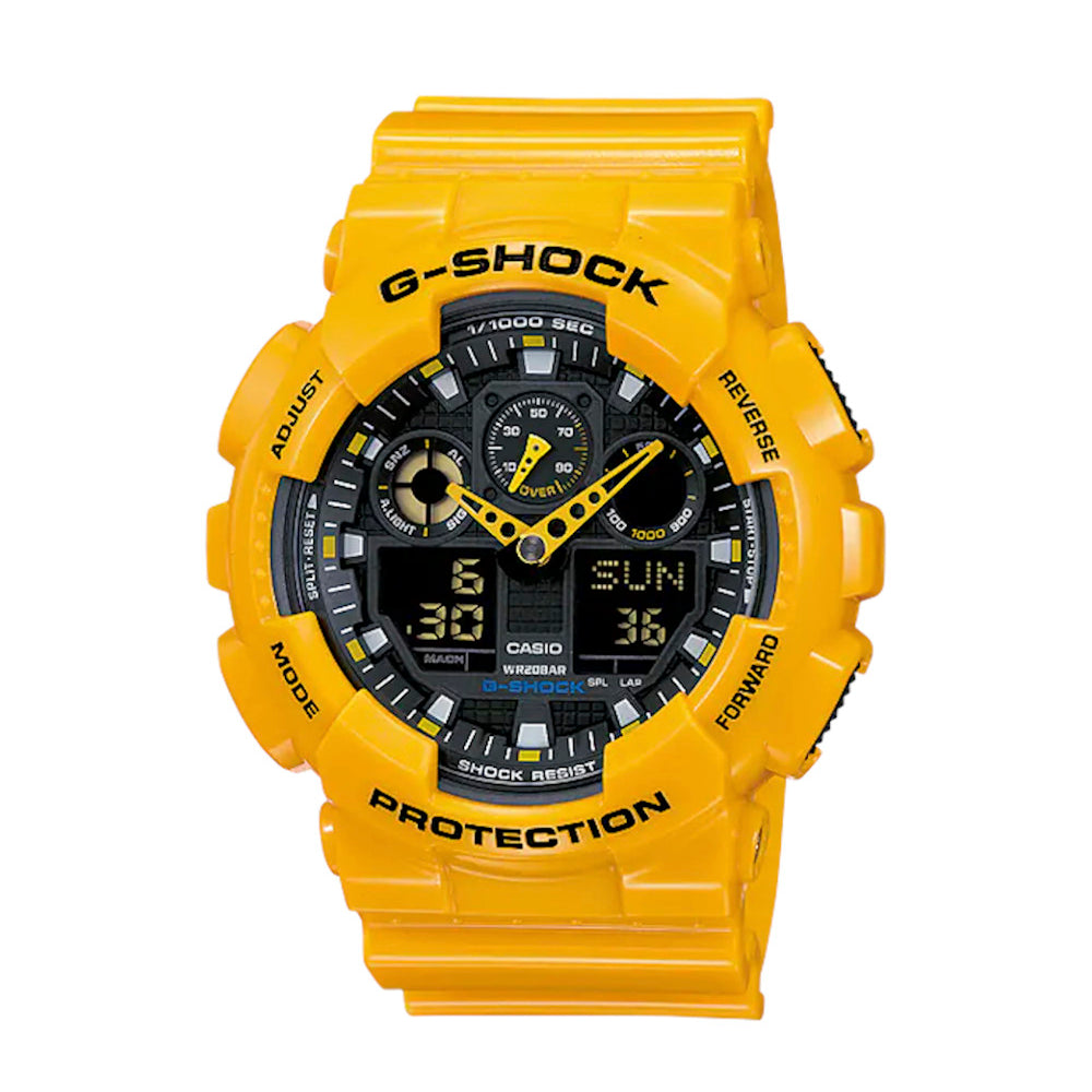 RELOJ CASIO G-SHOCK GA-100A-9ADR- AMARILLO - Tiendas Casio TITEC