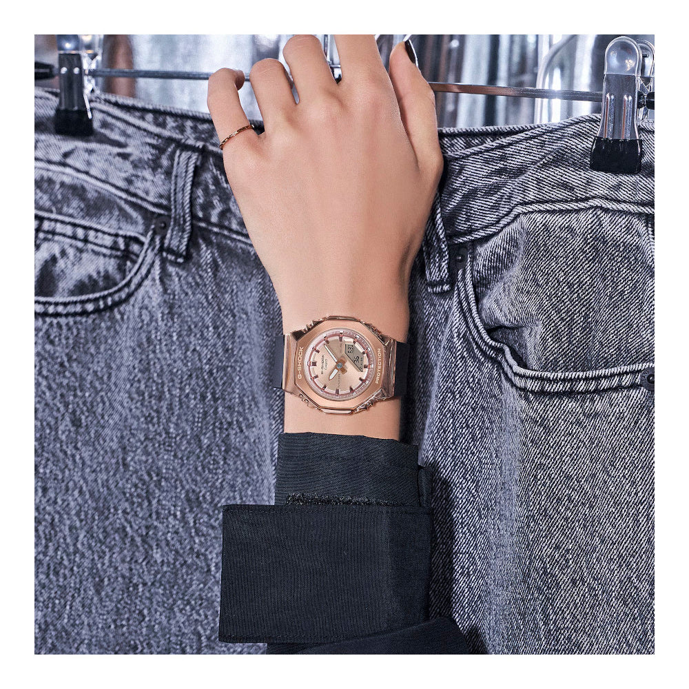 RELOJ PARA MUJER CASIO G-SHOCK  GM-S2110PG-1A4DR -NEGRO - Tiendas Casio TITEC