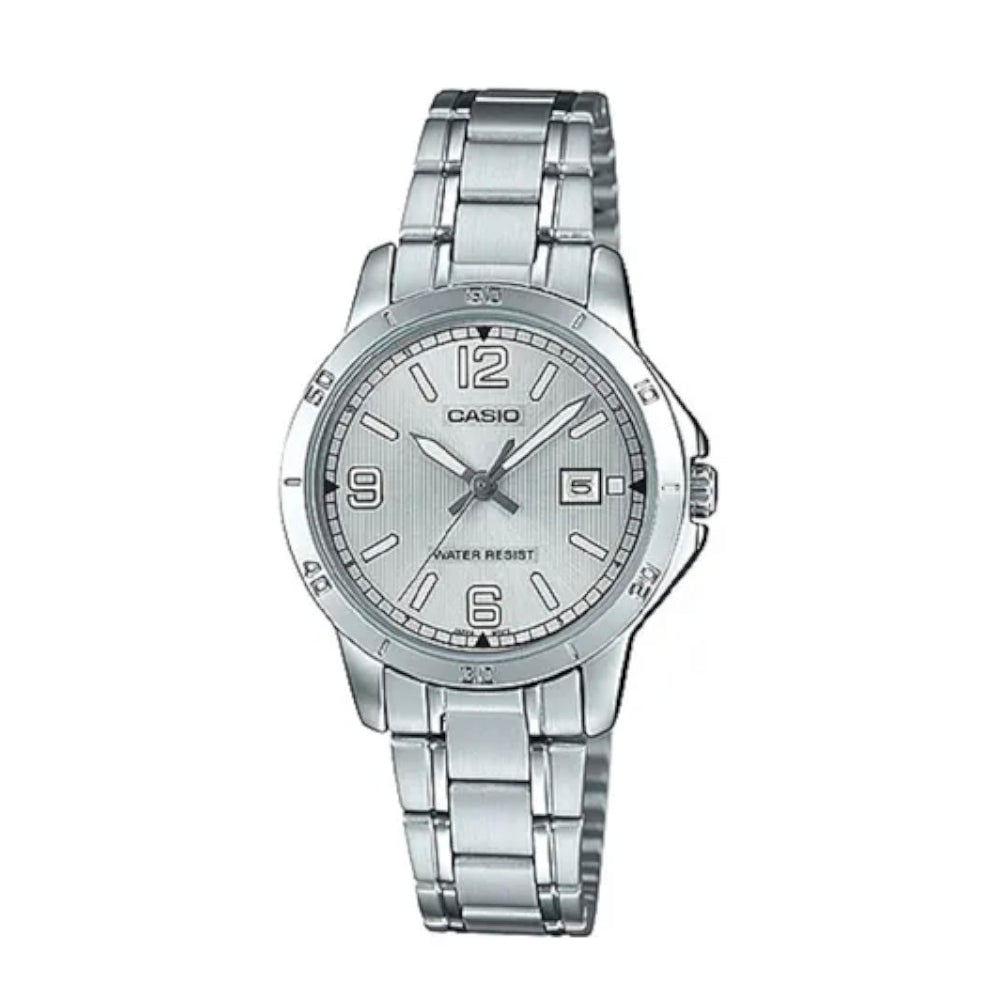 RELOJ PARA MUJER CASIO LTP-V004D-7B2UDF -PLATEADO - Tiendas Casio TITEC