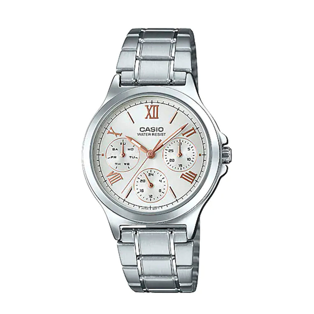 RELOJ PARA MUJER CASIO LTP-V300D-7A2UDF -BLANCO - Tiendas Casio TITEC