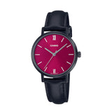 RELOJ PARA MUJER CASIO LTP-VT02BL-4AUDF -ROJO