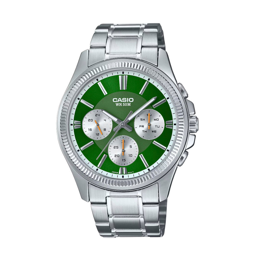 RELOJ PARA HOMBRE CASIO MTP-1375D-3AVDF -VERDE - Tiendas Casio TITEC