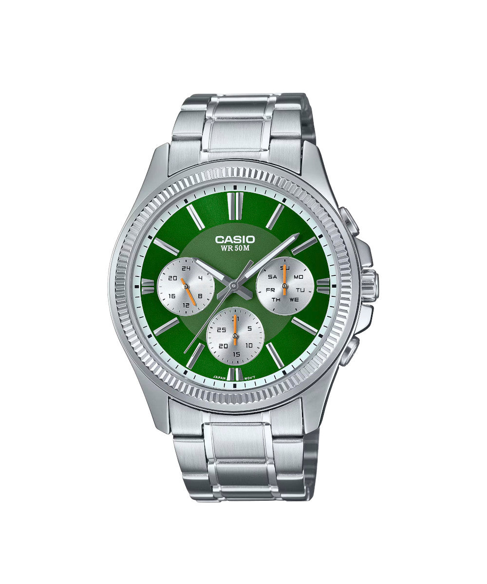 RELOJ PARA HOMBRE CASIO MTP-1375D-3AVDF -VERDE - Tiendas Casio TITEC