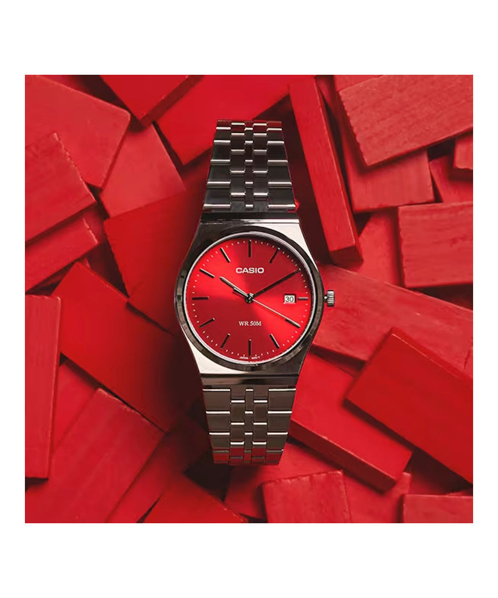 RELOJ PARA HOMBRE CASIO MTP-B145D-4A2VDF -ROJO - Tiendas Casio TITEC