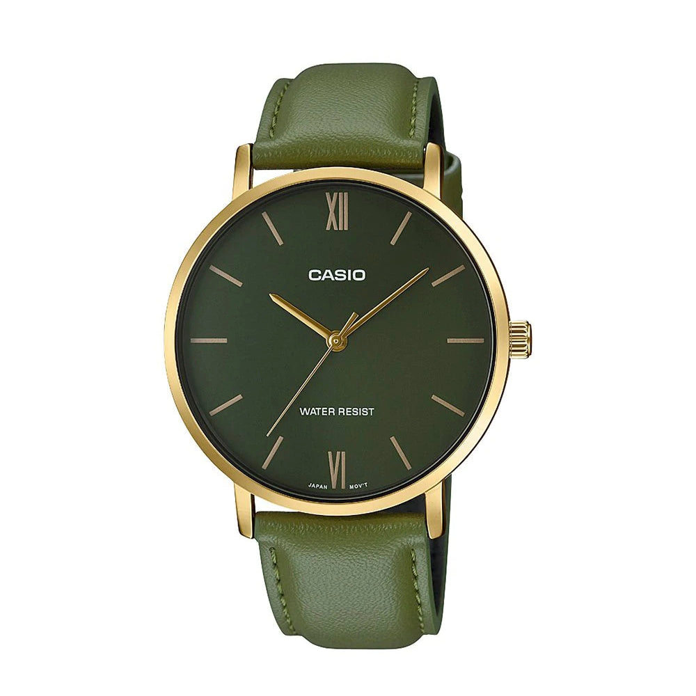RELOJ PARA HOMBRE CASIO MTP-VT01GL-3BUDF -VERDE - Tiendas Casio TITEC