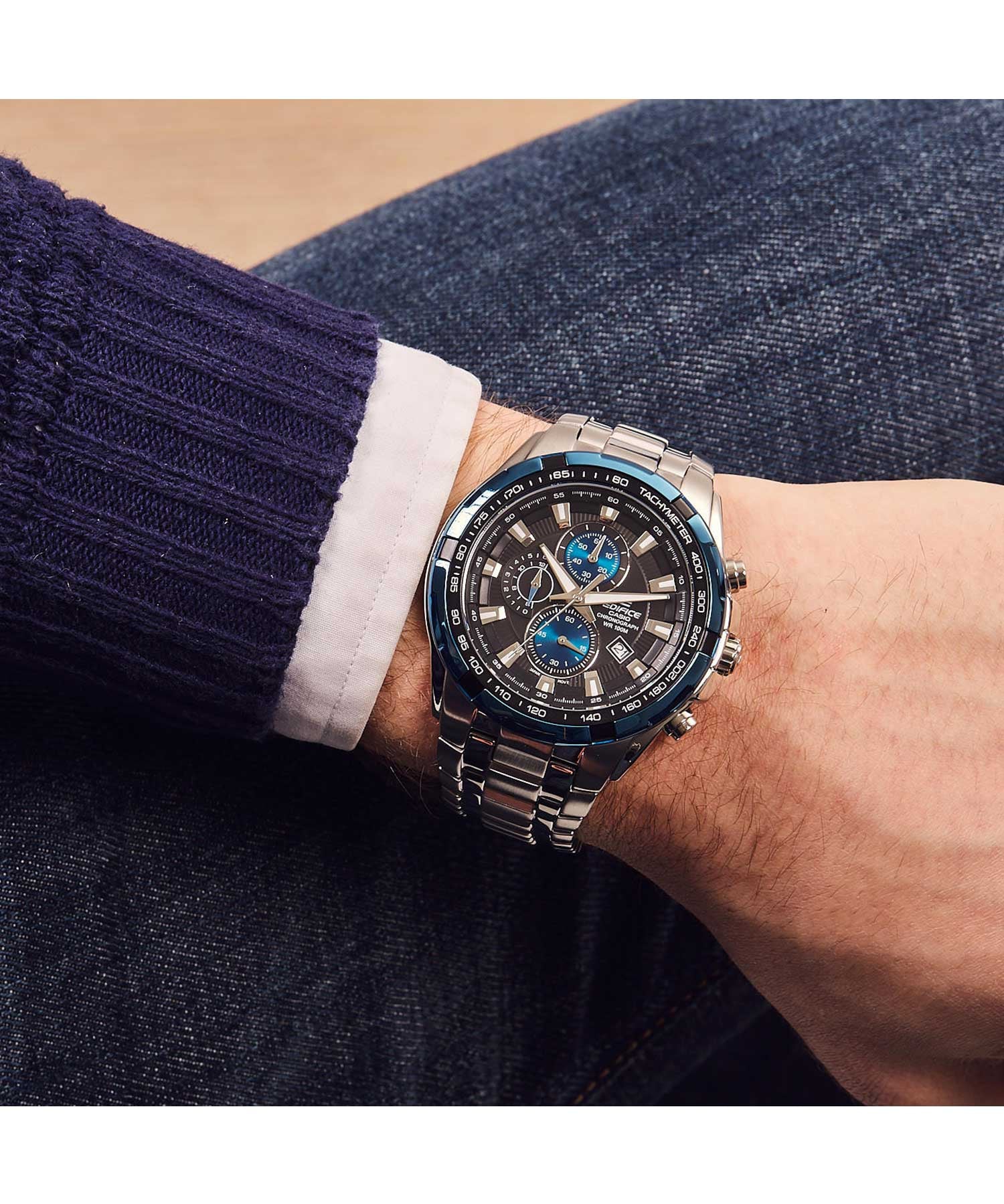 RELOJ PARA HOMBRE CASIO EDIFICE EF-539D-1A2VUDF -AZUL - Tiendas Casio TITEC