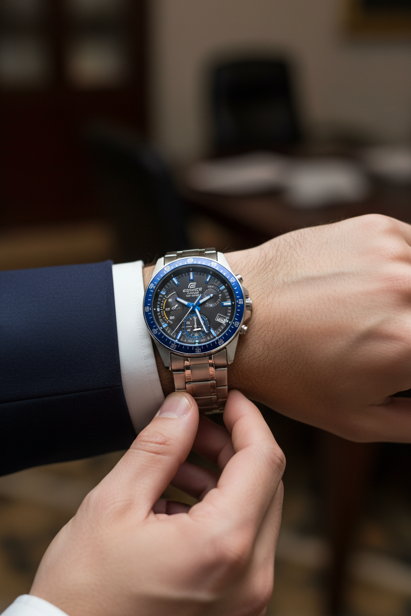 Reloj Casio Edifice EFV-540D-1A2VUDF lifestyle traje