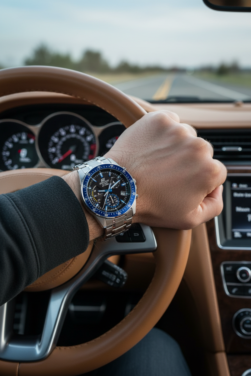 Reloj Casio Edifice EFV-540D-1A2VUDF lifestyle conduciendo