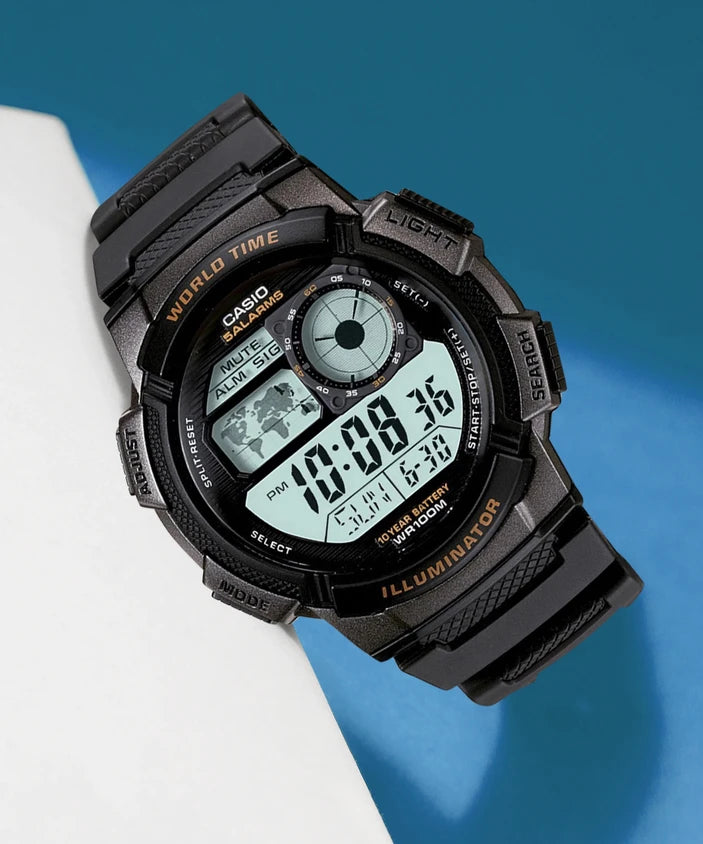 RELOJ PARA HOMBRE CASIO AE-1000W-1AVDF -NEGRO - Tiendas Casio TITEC